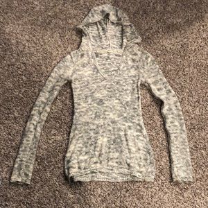 Knit hooded sweater